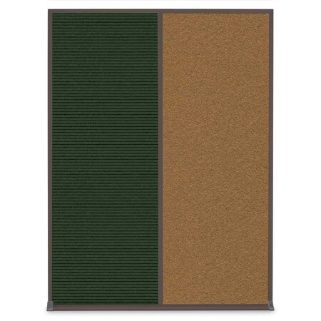 United Visual Products Single Door Radius Corkboard, 36"X36", W UV8002-WHITE-COBACC